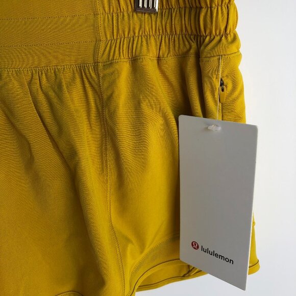 Lululemon Activewear Hotty Hot LR Short 2.5" Lined Gold Size 12 NWT - Picture 2 of 10